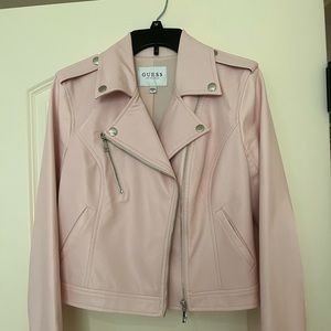 NWOT Pink Faux Moto Jacket